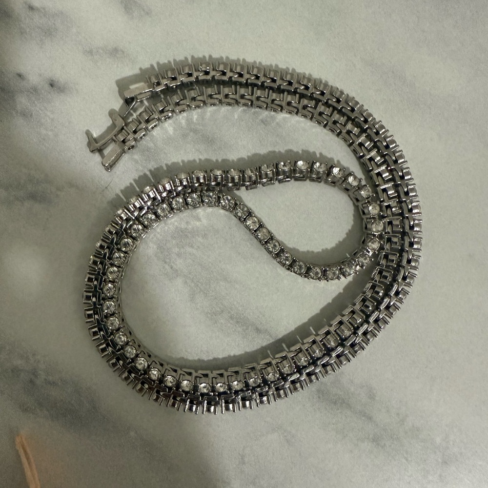 Faux diamond necklace